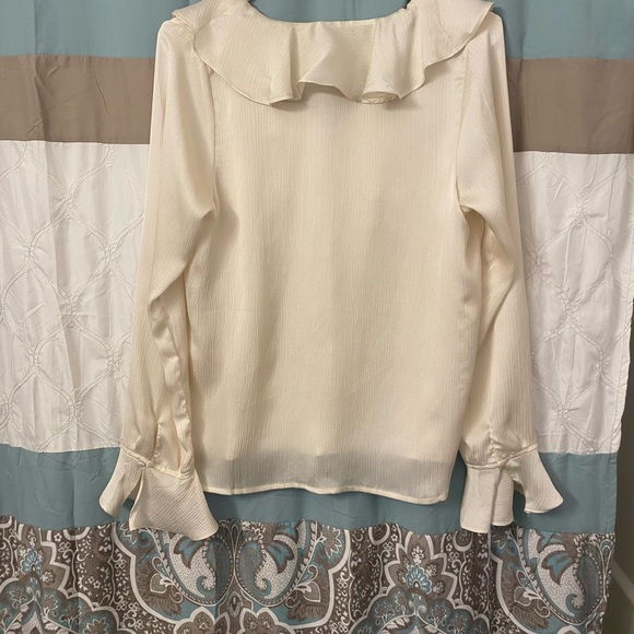 Boho Cream Ruffle Blouse - Picture 2 of 5